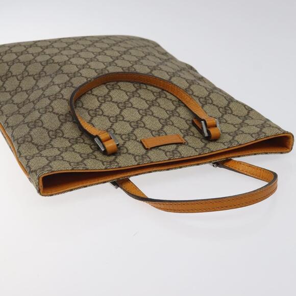 GUCCI GG Supreme Hand Bag Pvc Beige Silver - Picture 6 of 16